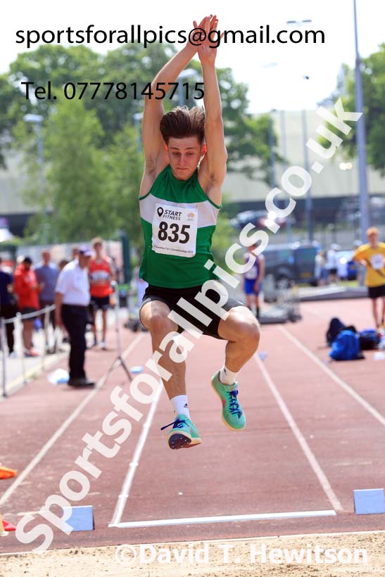 Mens Under-17s Long Jump, 2024 North Eastern Track and Field Champs., Middlesbrough.  Photo: David T. Hewitson/Sports for All Pics